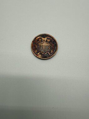 1866 2 Cent Piece Shield Two Cent Coin Brown BN Copper US Mint Philadelphia